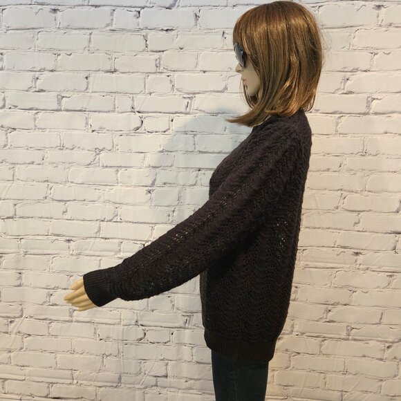 MANGO, Black open knit pullover sweater - Picture 9 of 12